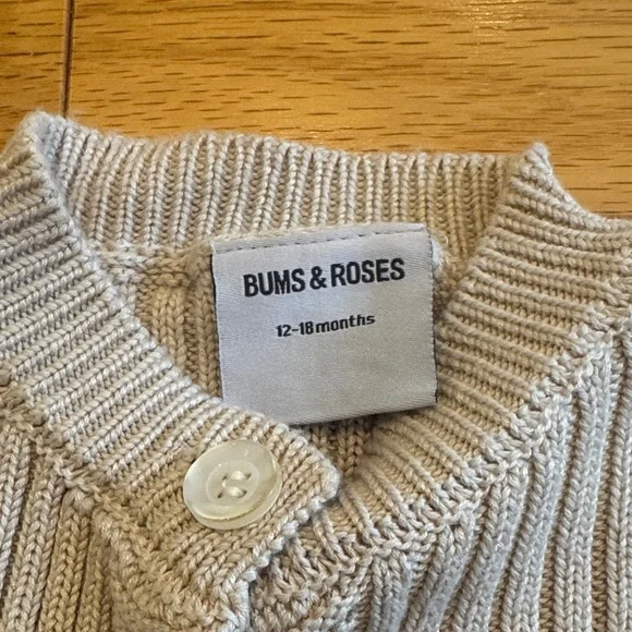 Bums & Roses Ribbed Knit Cardigan - Picture 2 of 3